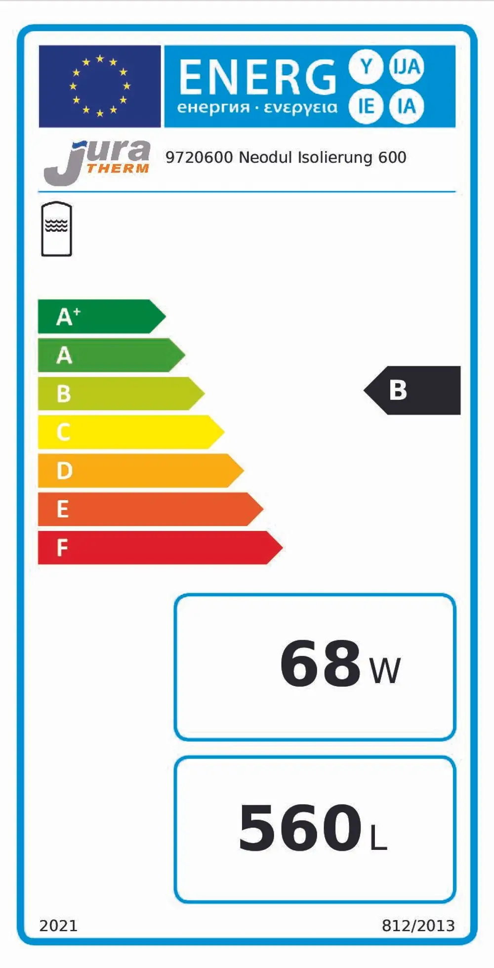 Juratherm-Neodul-Isolierung-600-Silber-Isolierstaerke-130-mm-ERP-B-9720600_9720600 Energieeffizienzklasse B